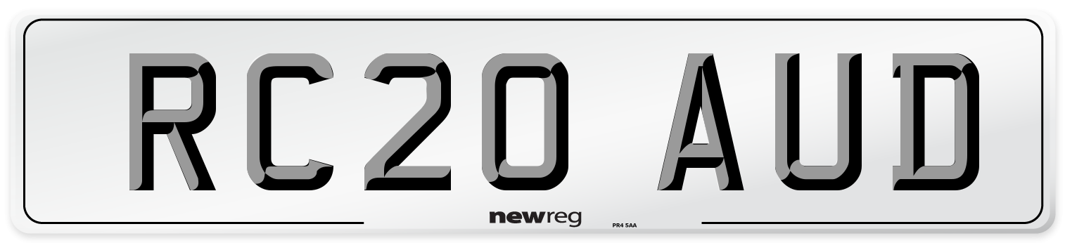 RC20 AUD Number Plate from New Reg